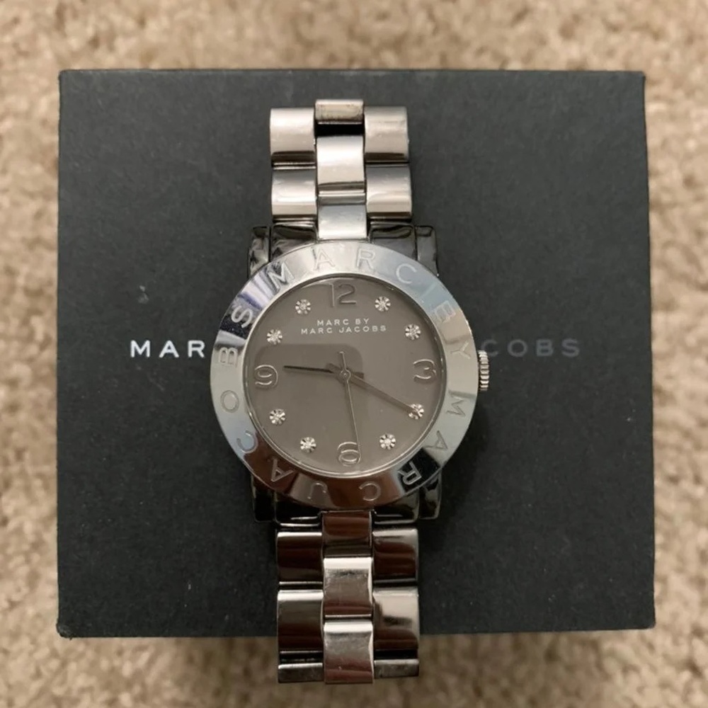 Marc by Marc Jacob Silver Tone Stainless Steel Watch w/ White Face